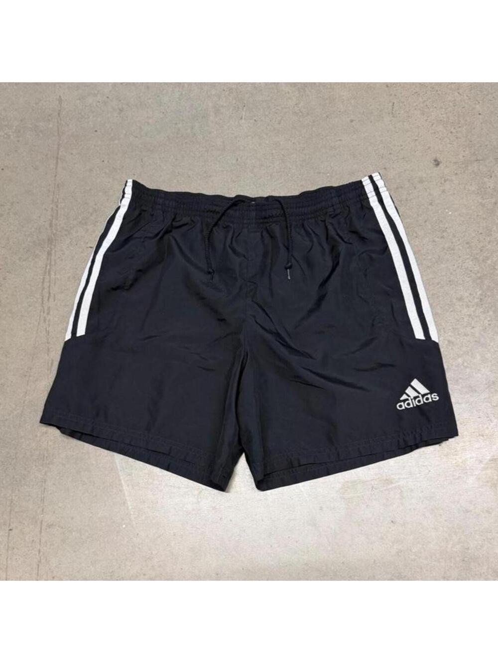 Vintage Adidas Shorts Mens XL Black 6" Baggies Soccer Sprinter 3 Stripes 90s Y2K